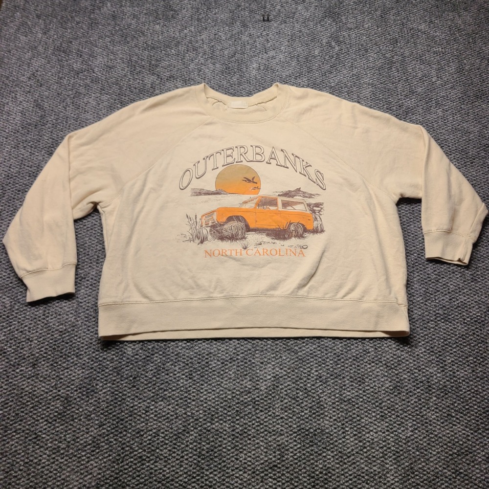 Altar's state M Outer Banks Graphic Sweatshirt Cream Raglan Pullover ford bronco